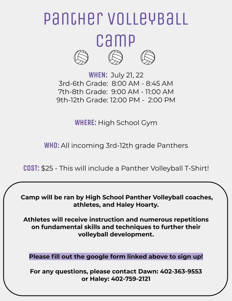 Panther Volleyball Camp