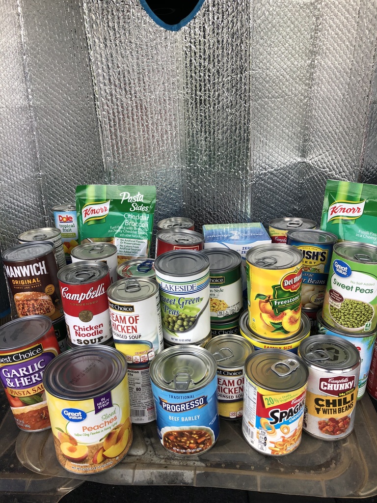 Items for donating to the food bank