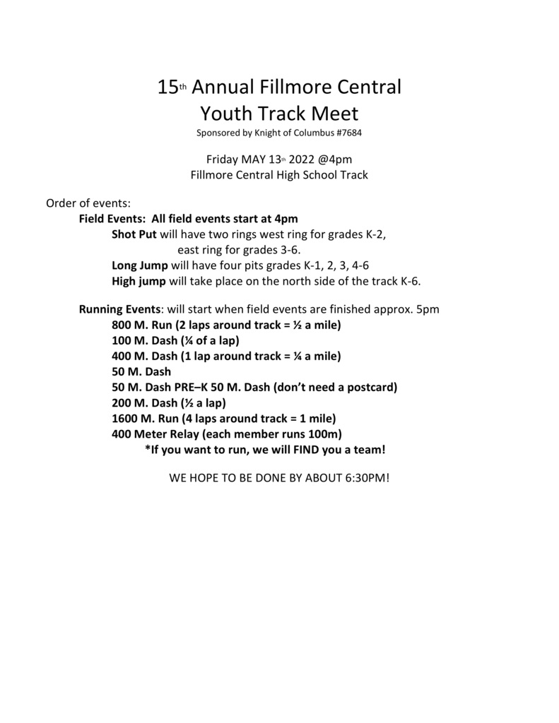 Track Meet Information