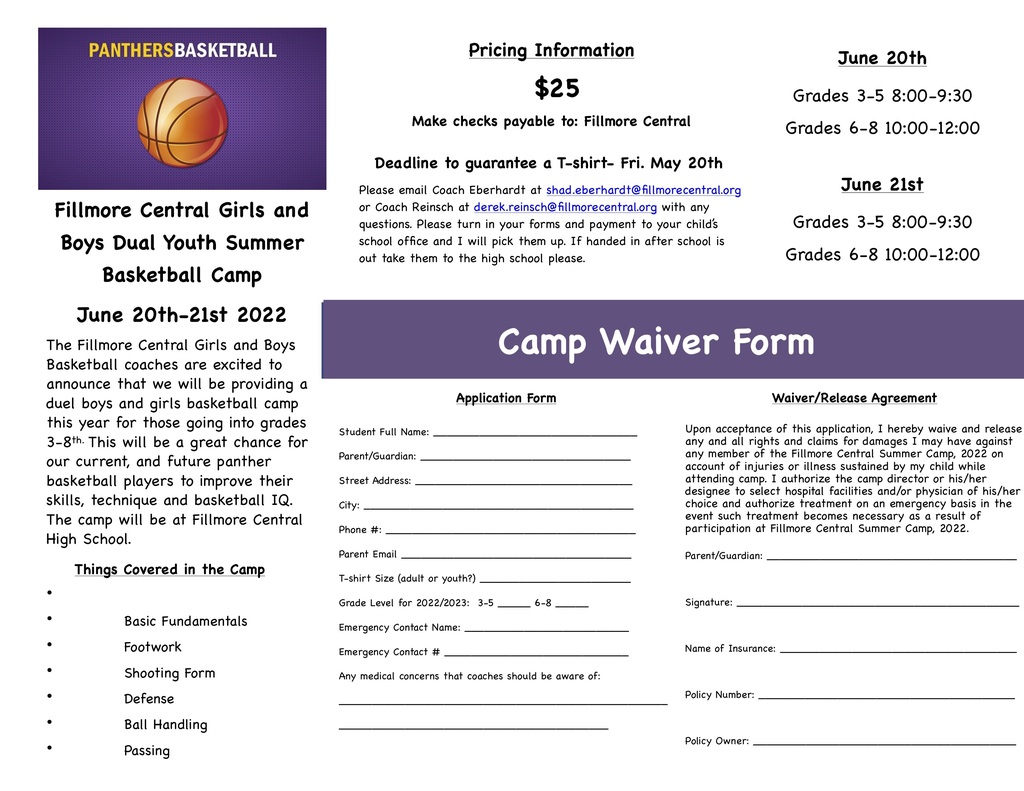 Basketball Camp Information