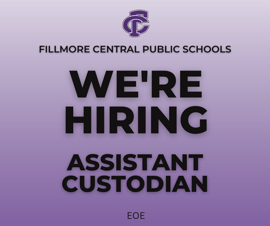 Fillmore Central Public Schools is looking for an assistant custodian in Geneva. 