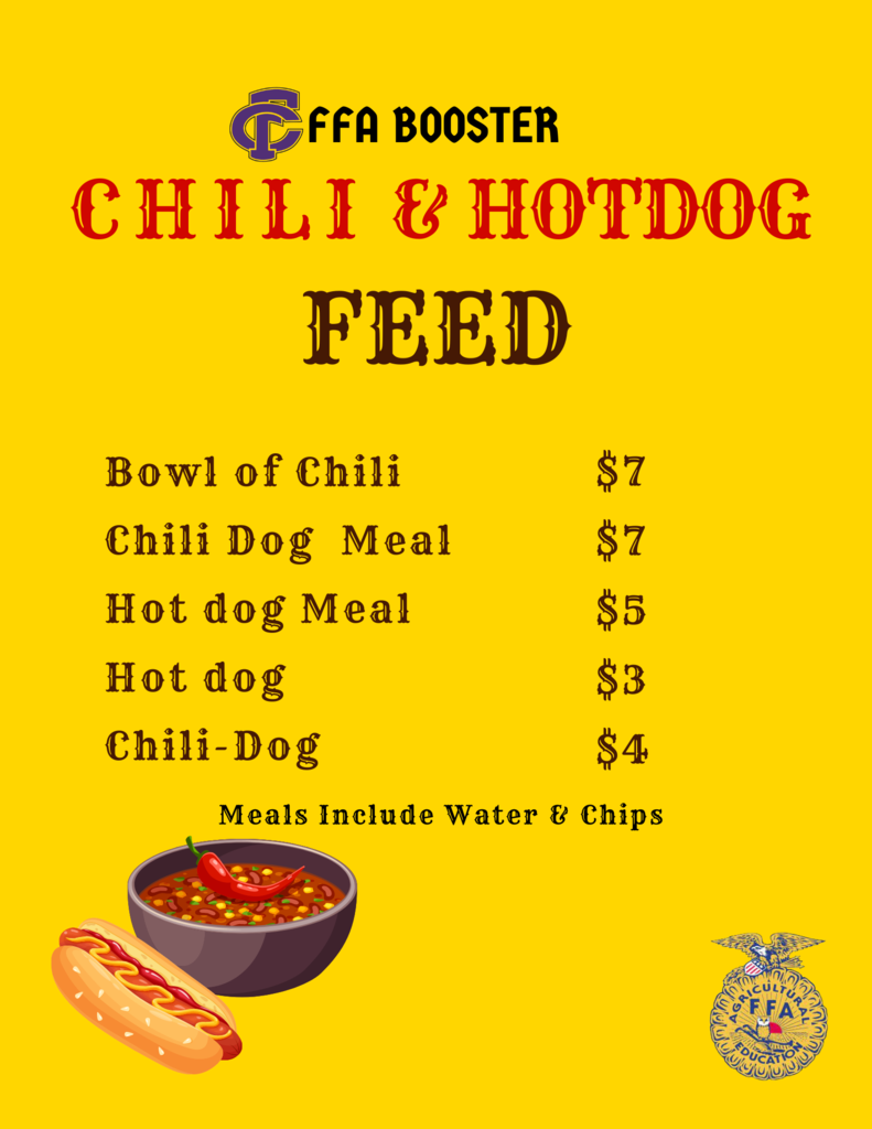 FFA Booster chili and hotdog feed