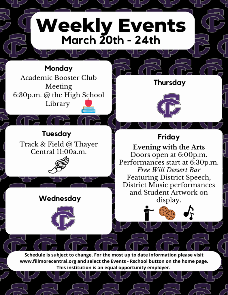 Weekly Events March 20th-24th